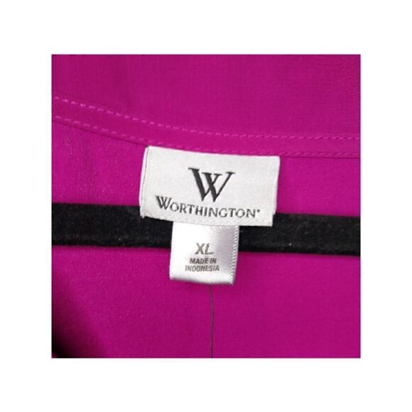 Worthington NWT Sleeveless V-neck Shoulder Tab MAGENTA Top Size XL - Picture 5 of 7